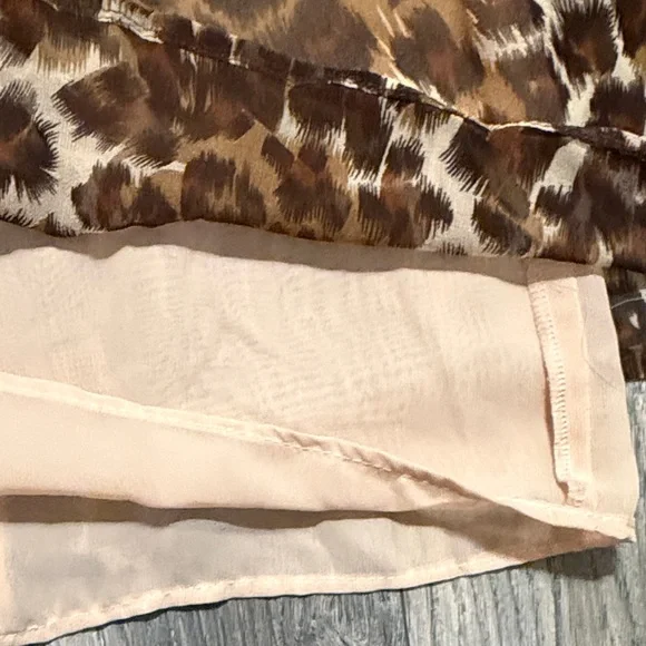 Spiegel Animal Print 100%Silk Dress with Brown and Cream Tones - Picture 6 of 11